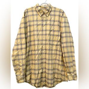 Eddie Bauer Flannel Mens XL Tall Long Sleeve Button Up Front Plaid Pocket